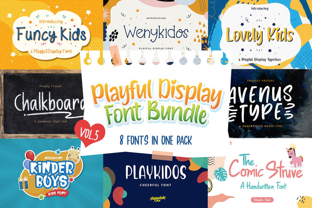 Playful Display Font Bundle Vol 5 Font StringLabs 