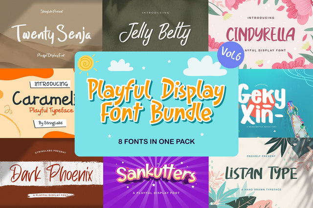 Playful Display Font Bundle Vol 6 Font StringLabs 