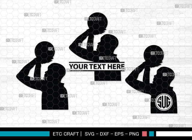 Playing Basketball Monogram, Playing Basketball Silhouette, Playing Basketball SVG, Basketball Player Silhouette Svg, Basketball Svg, SB00123 SVG ETC Craft 