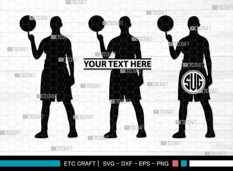 Playing Basketball Monogram, Playing Basketball Silhouette, Playing Basketball SVG, Basketball Player Silhouette Svg, Basketball Svg, SB00123 SVG ETC Craft 