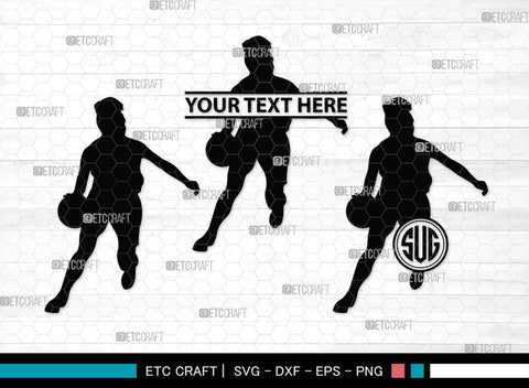 Playing Basketball Monogram, Playing Basketball Silhouette, Playing Basketball SVG, Basketball Player Silhouette Svg, Basketball Svg, SB00123 SVG ETC Craft 