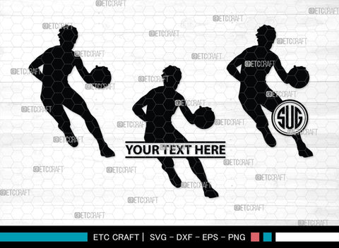 Playing Basketball Monogram, Playing Basketball Silhouette, Playing Basketball SVG, Basketball Player Silhouette Svg, Basketball Svg, SB00123 SVG ETC Craft 
