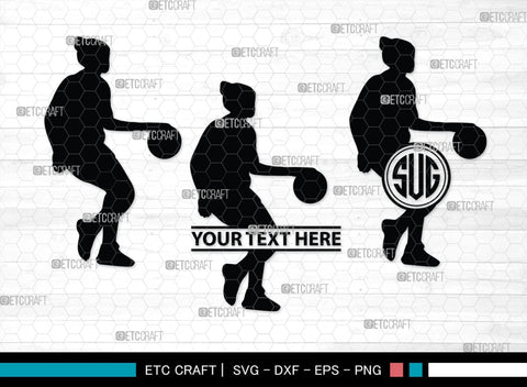 Playing Basketball Monogram, Playing Basketball Silhouette, Playing Basketball SVG, Basketball Player Silhouette Svg, Basketball Svg, SB00123 SVG ETC Craft 