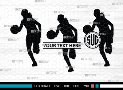 Playing Basketball Monogram, Playing Basketball Silhouette, Playing Basketball SVG, Basketball Player Silhouette Svg, Basketball Svg, SB00123 SVG ETC Craft 