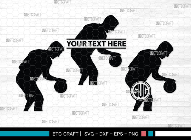 Playing Basketball Monogram, Playing Basketball Silhouette, Playing Basketball SVG, Basketball Player Silhouette Svg, Basketball Svg, SB00123 SVG ETC Craft 