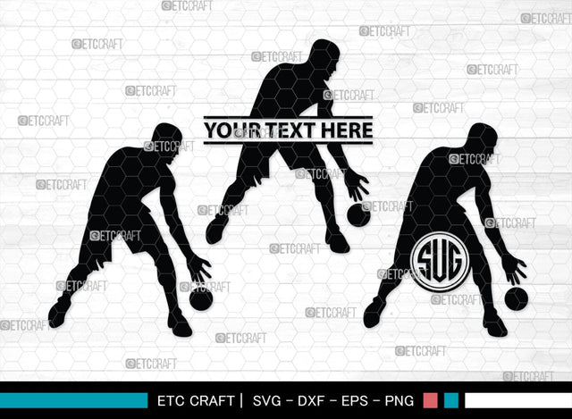 Playing Basketball Monogram, Playing Basketball Silhouette, Playing Basketball SVG, Basketball Player Silhouette Svg, Basketball Svg, SB00123 SVG ETC Craft 