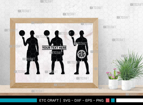 Playing Basketball Monogram, Playing Basketball Silhouette, Playing Basketball SVG, Basketball Player Silhouette Svg, Basketball Svg, SB00123 SVG ETC Craft 