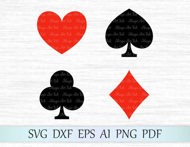 Playing card suits cut file SVG MagicArtLab 
