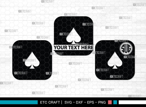 Playing Cards Monogram, Playing Cards Silhouette, Playing Cards SVG, Spades Svg, Ace Card Svg, Clubs Cards Svg, Playing Hearts Svg, Playing Cards Icon Bundle, SB00430 SVG ETC Craft 