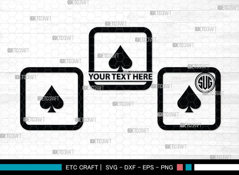 Playing Cards Monogram, Playing Cards Silhouette, Playing Cards SVG, Spades Svg, Ace Card Svg, Clubs Cards Svg, Playing Hearts Svg, Playing Cards Icon Bundle, SB00430 SVG ETC Craft 