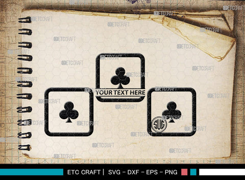 Playing Cards Monogram, Playing Cards Silhouette, Playing Cards SVG, Spades Svg, Ace Card Svg, Clubs Cards Svg, Playing Hearts Svg, Playing Cards Icon Bundle, SB00430 SVG ETC Craft 