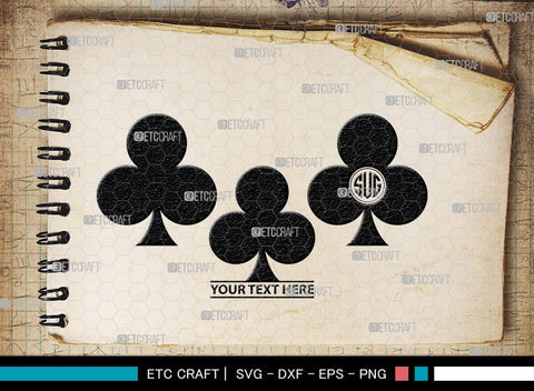 Playing Cards Monogram, Playing Cards Silhouette, Playing Cards SVG, Spades Svg, Ace Card Svg, Clubs Cards Svg, Playing Hearts Svg, Playing Cards Icon Bundle, SB00430 SVG ETC Craft 