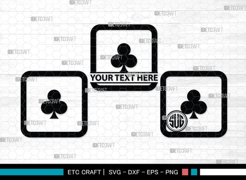 Playing Cards Monogram, Playing Cards Silhouette, Playing Cards SVG, Spades Svg, Ace Card Svg, Clubs Cards Svg, Playing Hearts Svg, Playing Cards Icon Bundle, SB00430 SVG ETC Craft 