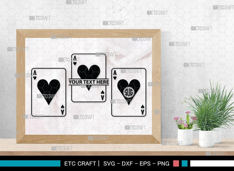 Playing Cards Monogram, Playing Cards Silhouette, Playing Cards SVG, Spades Svg, Ace Card Svg, Clubs Cards Svg, Playing Hearts Svg, SB00429 SVG ETC Craft 