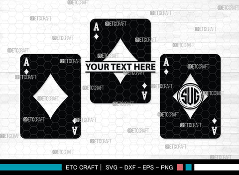 Playing Cards Monogram, Playing Cards Silhouette, Playing Cards SVG, Spades Svg, Ace Card Svg, Clubs Cards Svg, Playing Hearts Svg, SB00429 SVG ETC Craft 