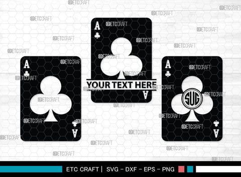 Playing Cards Monogram, Playing Cards Silhouette, Playing Cards SVG, Spades Svg, Ace Card Svg, Clubs Cards Svg, Playing Hearts Svg, SB00429 SVG ETC Craft 