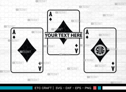 Playing Cards Monogram, Playing Cards Silhouette, Playing Cards SVG, Spades Svg, Ace Card Svg, Clubs Cards Svg, Playing Hearts Svg, SB00429 SVG ETC Craft 