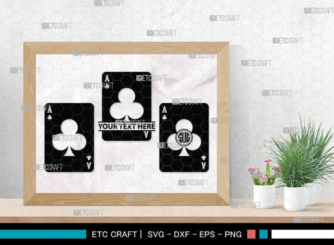 Playing Cards Monogram, Playing Cards Silhouette, Playing Cards SVG, Spades Svg, Ace Card Svg, Clubs Cards Svg, Playing Hearts Svg, SB00429 SVG ETC Craft 