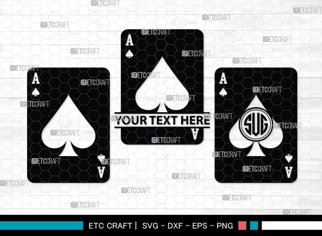 Playing Cards Monogram, Playing Cards Silhouette, Playing Cards SVG, Spades Svg, Ace Card Svg, Clubs Cards Svg, Playing Hearts Svg, SB00429 SVG ETC Craft 