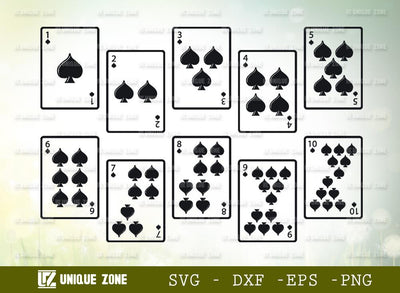 Playing Cards | Poker Cards | Cards | Hearts | Spades | Clubs | Royal Flush | Gaming Cards SVG Unique Zone 