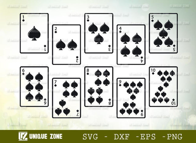 Playing Cards | Poker Cards | Cards | Hearts | Spades | Clubs | Royal Flush | Gaming Cards SVG Unique Zone 