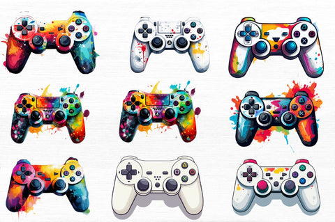 Playing Games Controller Clipart Bundle Sublimation Regulrcrative 