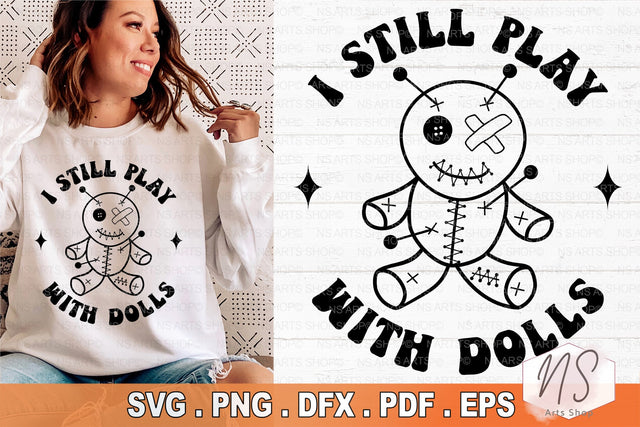 Plays With Dolls, Voodoo svg, voodoo doll svg, retro halloween svg, retro svg, witchy svg, witchcraft svg SVG NS Arts Shop 