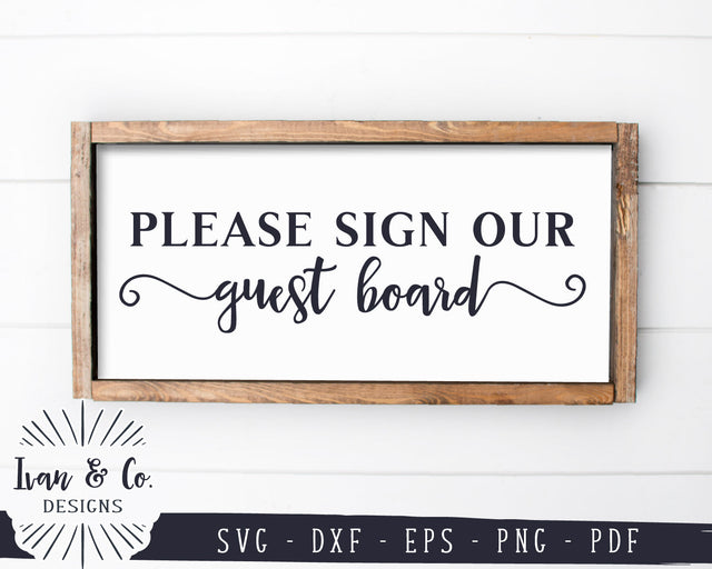 Please Sign Our Guest Board SVG Files | Wedding Sign Svg | Guestbook Svg | Commercial Use | Digital Cut Files (1279548771) SVG Ivan & Co. Designs 