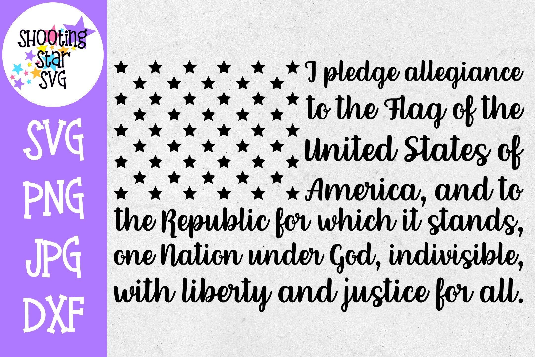 Pledge of Allegiance American Flag - Fourth of July SVG - So Fontsy