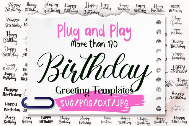Plug and Play Birthday Greetings SVG letterbeary 