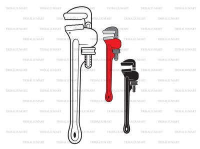 Plumber Pipe Wrench SVG TribaliumArtSF 