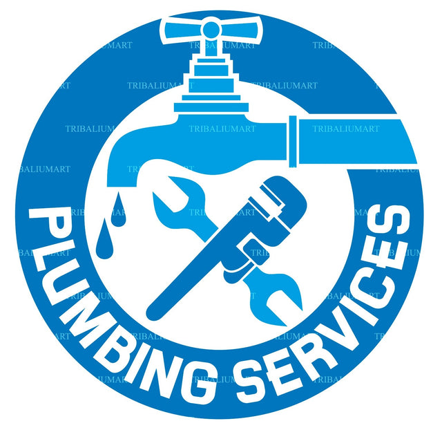 Plumbing services label SVG TribaliumArtSF 