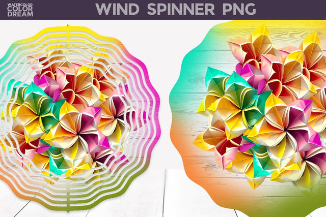 Plumeria 3D Wind Spinner | Flowers 3D Wind Spinner Sublimation WatercolorColorDream 
