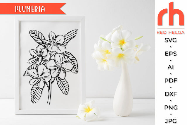 Plumeria SVG - Frangipani Cut File SVG RedHelgaArt 