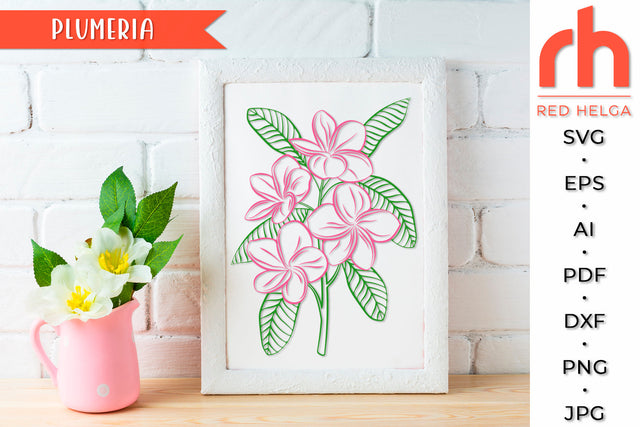 Plumeria SVG - Frangipani Cut File SVG RedHelgaArt 