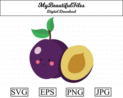 plums - fruit SVG MyBeautifulFiles 