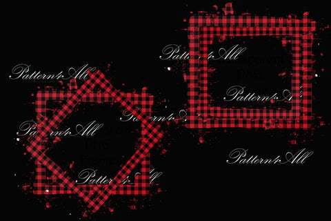 PNG Buffalo Plaid Frame, background plaid,Check splashes,Buffalo plaid Patches - Sublimation Patches PNG - design element - instant download 3D Paper ArtStudio 