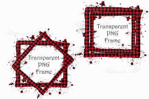 PNG Buffalo Plaid Frame, background plaid,Check splashes,Buffalo plaid Patches - Sublimation Patches PNG - design element - instant download 3D Paper ArtStudio 