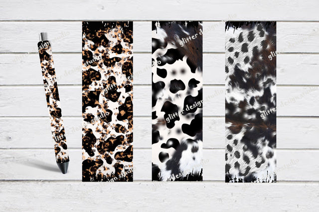 PNG Cow Hide Epoxy Pen Wrap Digtial Download, Ink Joy Pen Wrap, Pen Wrap PNG Set, Western Pen Wrap Set, Pen Wrap For Waterslide Sketch DESIGN ArtStudio 