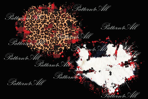 PNG digital background plaid, Check splaters, Buffalo plaid Patches, Leopard Cheetah splatter, Sublimation Patches PNG - design element Sublimation ArtStudio 