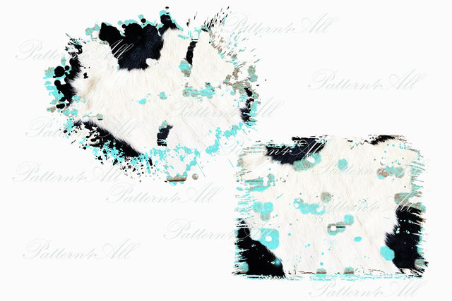 PNG Distressed Animal Print Sublimation Splatters,Farmhouse turquoise wood background,Cowhide Background, Cow leather Sublimation PNG Sublimation ArtStudio 