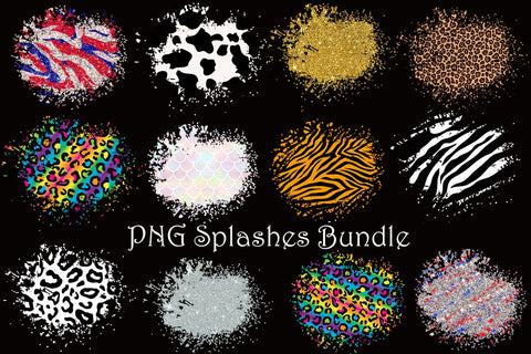 PNG Distressed Patches Bundle, Splashes Sublimation Design, Digital Paper, Backgrounds, Bleached splash, Splashes Bundle, Instant Download Sublimation ArtStudio 