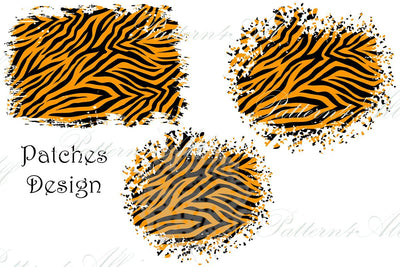 PNG Distressed Tiger Patches, Splash Sublimation Design, Digital Paper,Bleached shirt patches,Leopard splashes,Distressed Sublimation Sublimation ArtStudio 