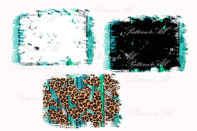PNG Distressed turquoise wood background,black chalk effect, leopard print png,Bleach background, Bleach overlay png,Sublimation Patches PNG Sublimation ArtStudio 