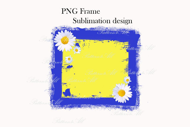 PNG frame Sublimation Background,Stand with Ukraine,PNG download,Ukrainian flag sublimation,design Patriotic printable transfer,Daisy Frame Digital Pattern ArtStudio 