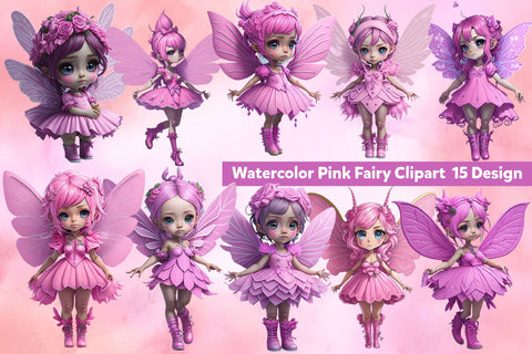 PNG Watercolor Pink Fairy Sublimation Sublimation Rupkotha 