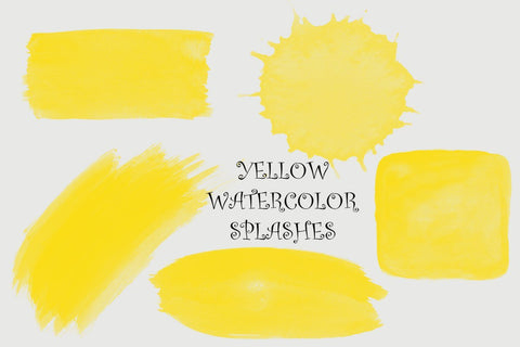 PNG Yellow Watercolor Splashes, Splotches Clipart,Paint Drip, Hand Painted Blobs, Watercolor Shapes Graphics, Splashes,Instant Download Sublimation ArtStudio 