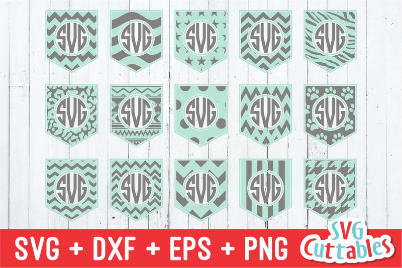 Pocket Monogram Frame SVG Svg Cuttables 