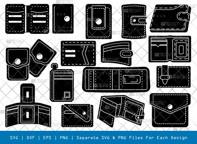 Pocket Wallet Silhouette, Pocket Wallet SVG, Male Wallet Svg, Pocket Leather Wallet Svg, Money Bag Svg, Pocket Wallet Bundle, SB00916 SVG ETC Craft 