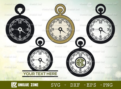 Pocket Watch SSVG Bundle, Watch Svg, Timer Svg, Clock Svg, Stop Watch Svg, Alarm Clock Svg, Pocket Watch Monogram SVG Unique Zone 